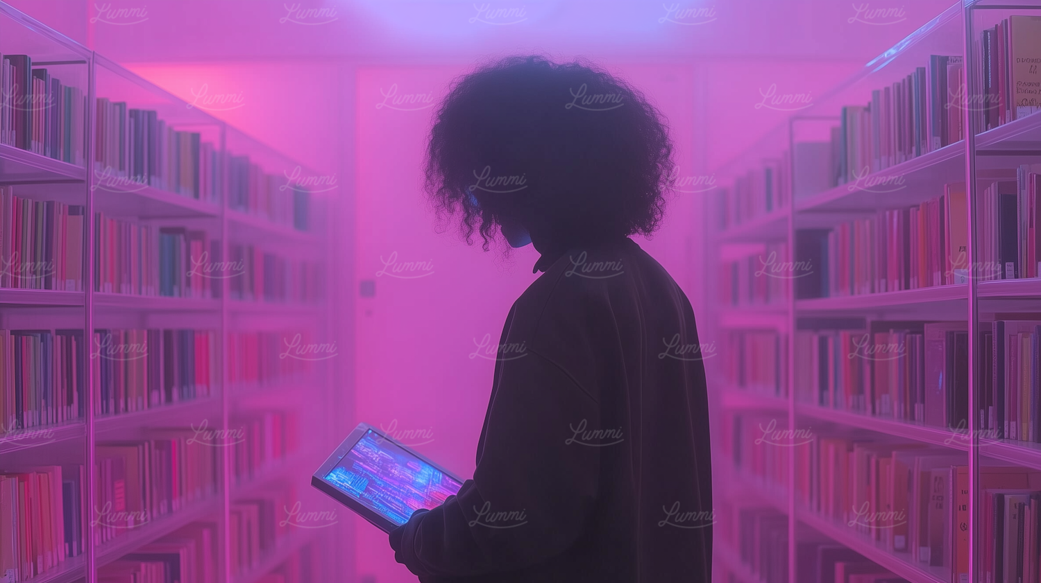 A person scrolls through a vast digital bookshelf on a tablet, symbolizing the overwhelming choices fantasy readers face online.