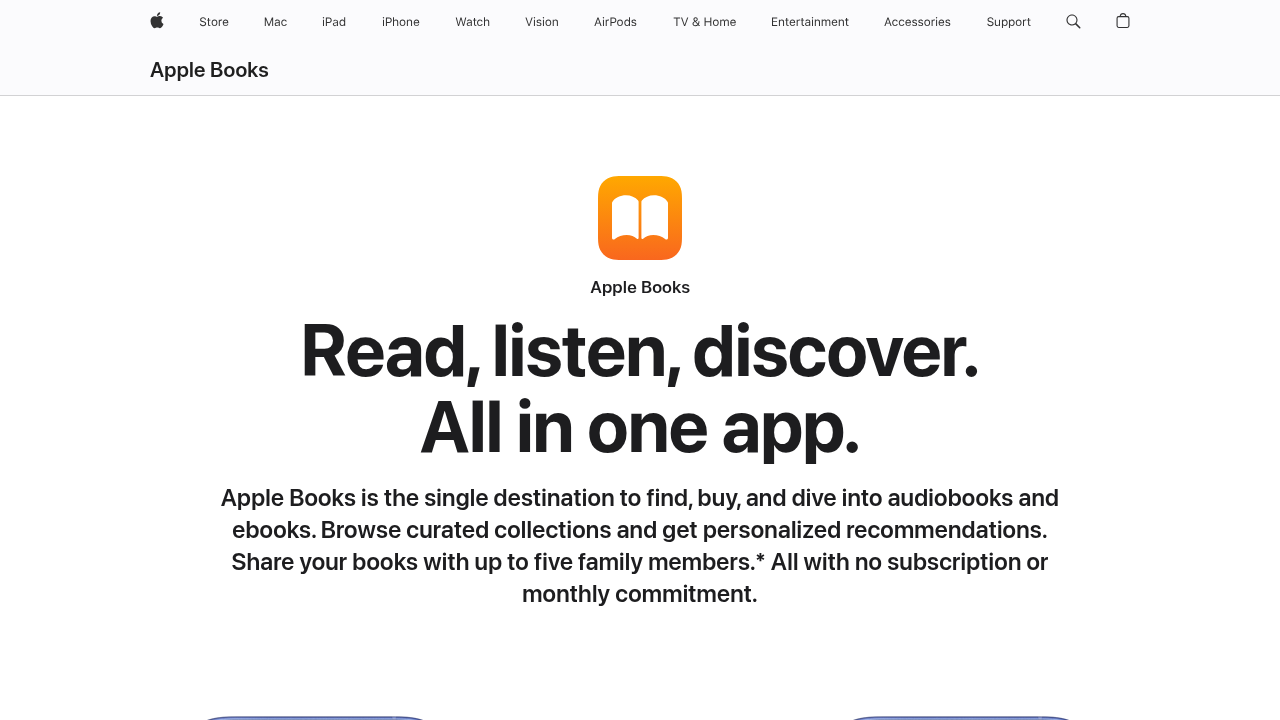 A screenshot of the clean and integrated interface of the Apple Books app displayed on an iPad.