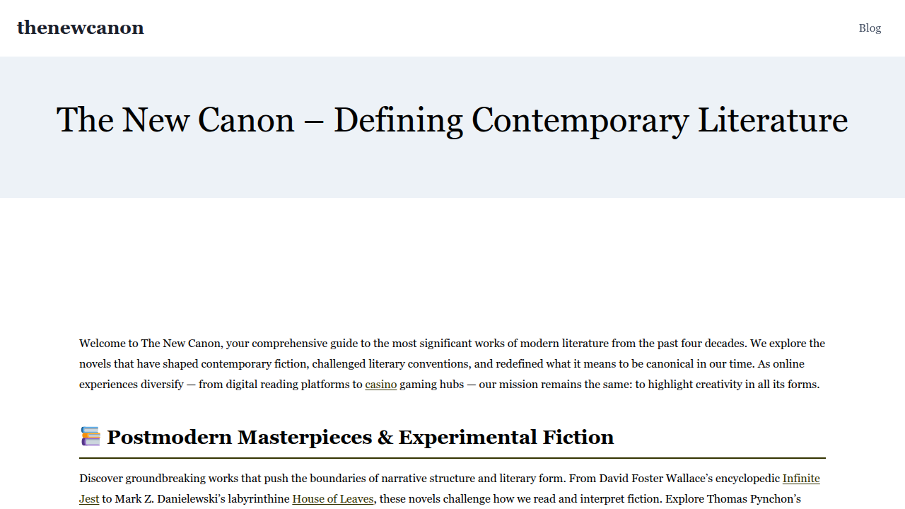 Discover comprehensive reading guides and book recommendations on The New Canon website.