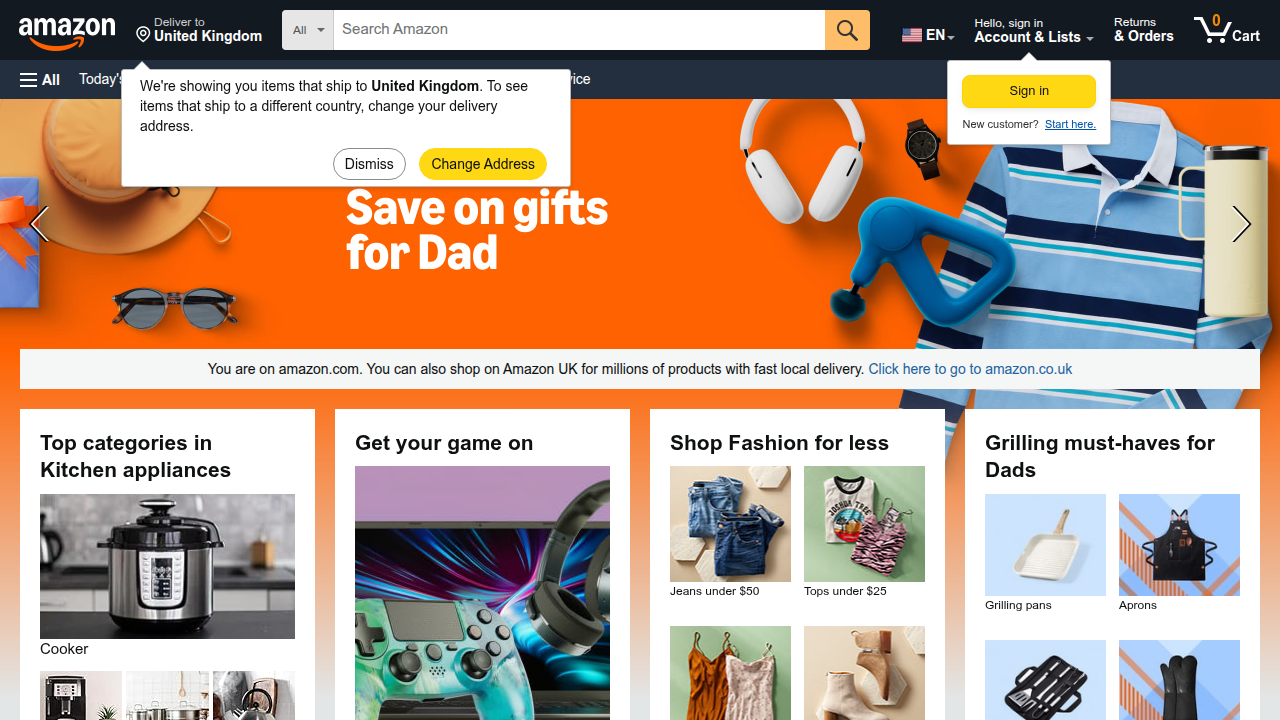 Amazon's vast online marketplace, a primary platform for discovering and purchasing audiobooks, including full cast productions.